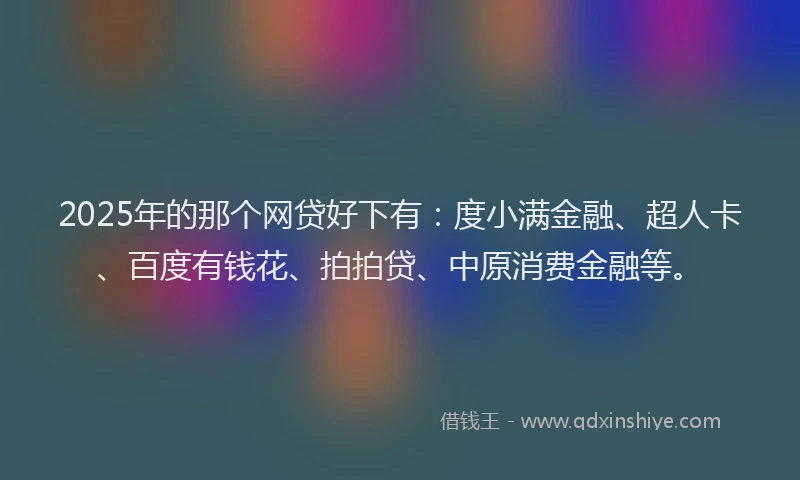 2025年的那个网贷好下有：度小满金融、超人卡、百度有钱花、拍拍贷、中原消费金融等。