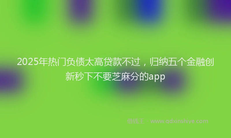 2025年热门负债太高贷款不过，归纳五个金融创新秒下不要芝麻分的app