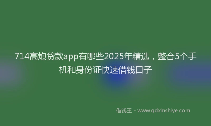 714高炮贷款app有哪些2025年精选，整合5个手机和身份证快速借钱口子