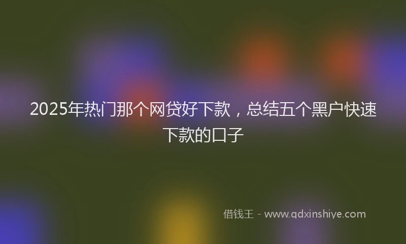 2025年热门那个网贷好下款，总结五个黑户快速下款的口子