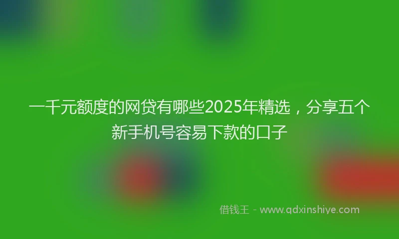 一千元额度的网贷有哪些2025年精选，分享五个新手机号容易下款的口子