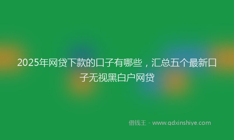 2025年网贷下款的口子有哪些，汇总五个最新口子无视黑白户网贷