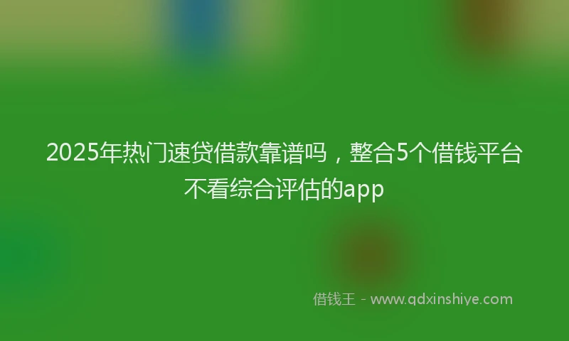 2025年热门速贷借款靠谱吗，整合5个借钱平台不看综合评估的app