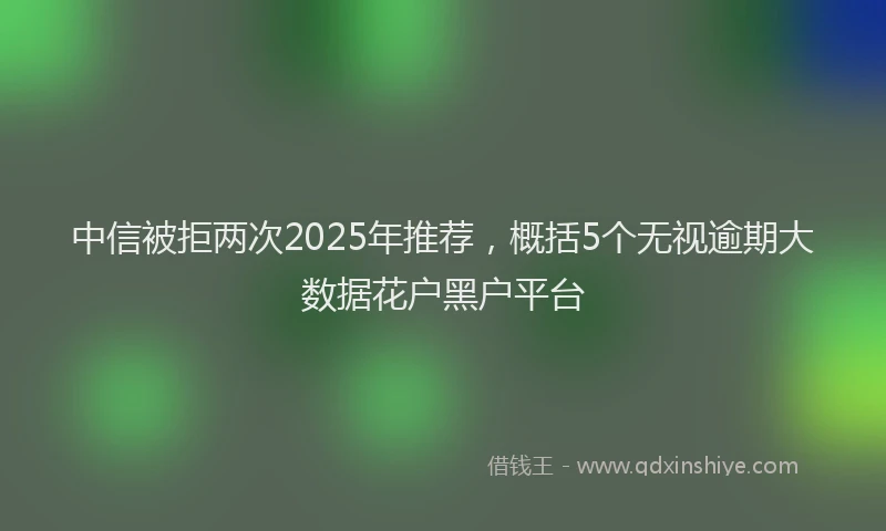 中信被拒两次2025年推荐，概括5个无视逾期大数据花户黑户平台