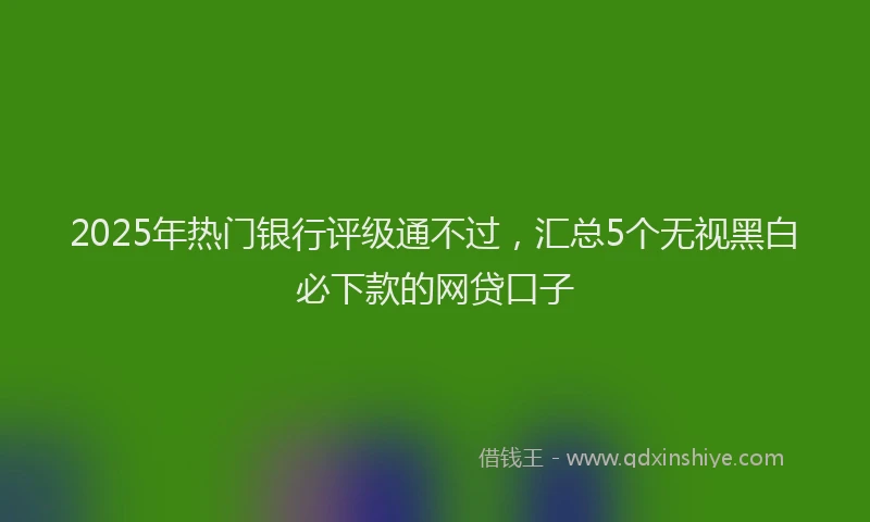 2025年热门银行评级通不过，汇总5个无视黑白必下款的网贷口子