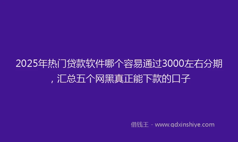 2025年热门贷款软件哪个容易通过3000左右分期，汇总五个网黑真正能下款的口子