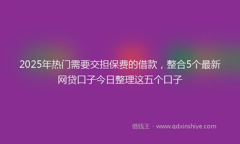 2025年热门需要交担保费的借款，整合5个最新网贷口子今日整理这五个口子