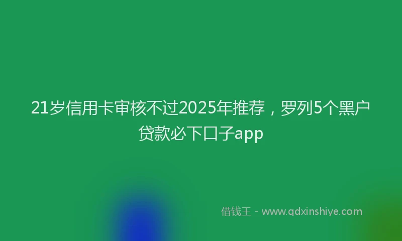 21岁信用卡审核不过2025年推荐，罗列5个黑户贷款必下口子app