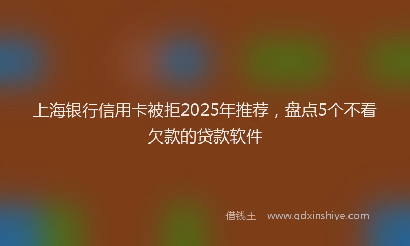 上海银行信用卡被拒2025年推荐，盘点5个不看欠款的贷款软件
