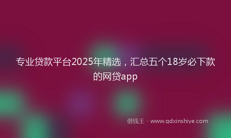 专业贷款平台2025年精选，汇总五个18岁必下款的网贷app