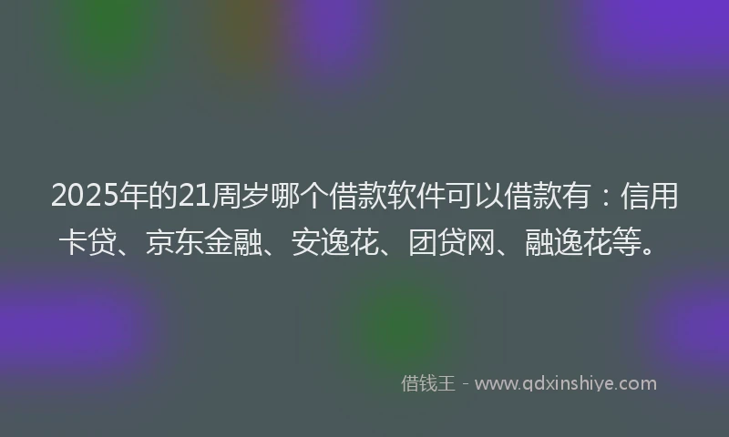 2025年的21周岁哪个借款软件可以借款有：信用卡贷、京东金融、安逸花、团贷网、融逸花等。