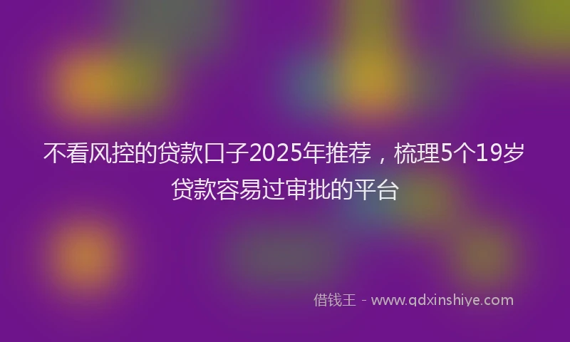 不看风控的贷款口子2025年推荐，梳理5个19岁贷款容易过审批的平台