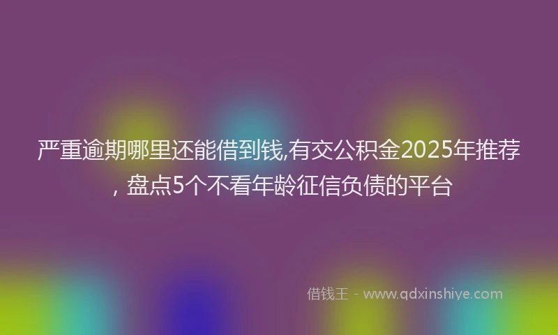 严重逾期哪里还能借到钱,有交公积金2025年推荐，盘点5个不看年龄征信负债的平台