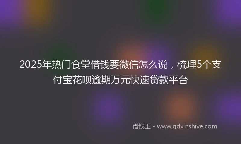 2025年热门食堂借钱要微信怎么说，梳理5个支付宝花呗逾期万元快速贷款平台