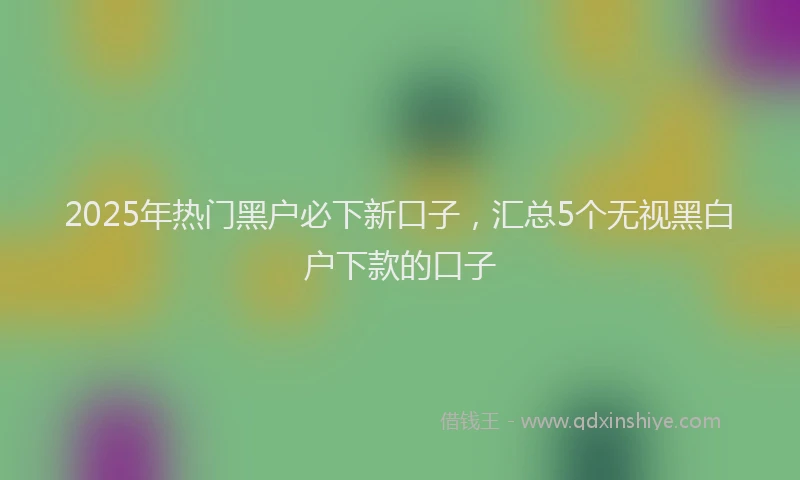 2025年热门黑户必下新口子，汇总5个无视黑白户下款的口子