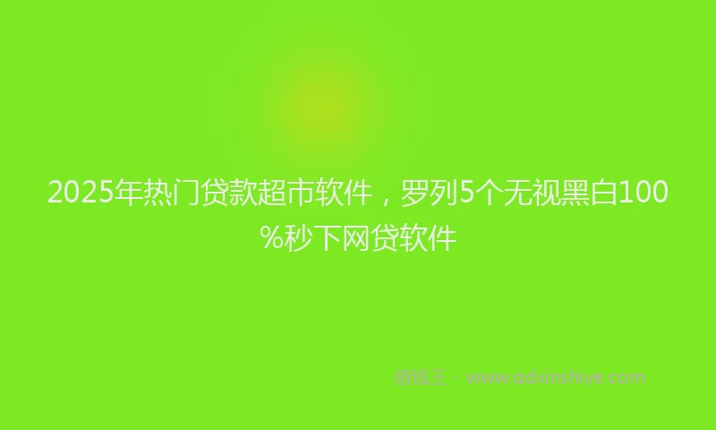 2025年热门贷款超市软件，罗列5个无视黑白100%秒下网贷软件