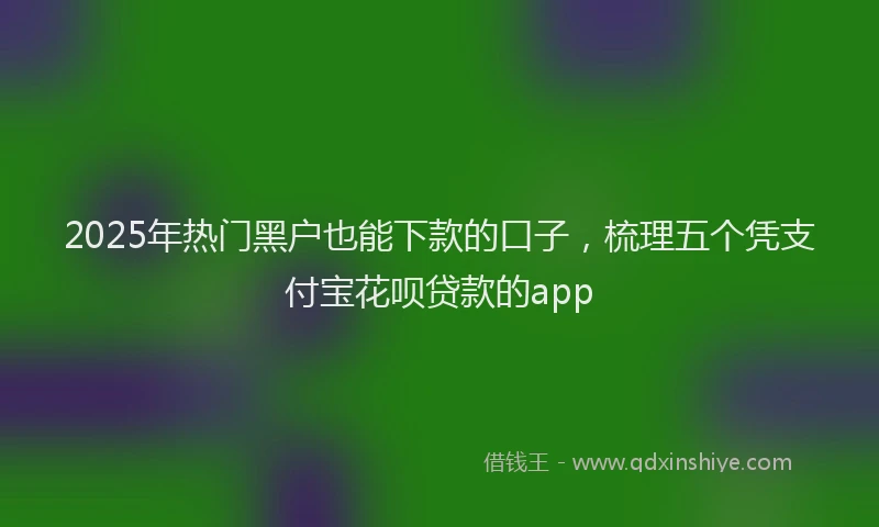 2025年热门黑户也能下款的口子，梳理五个凭支付宝花呗贷款的app