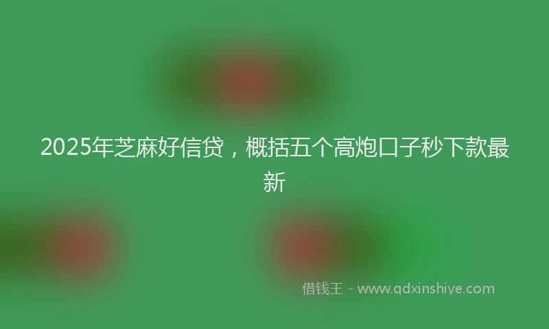 2025年芝麻好信贷，概括五个高炮口子秒下款最新
