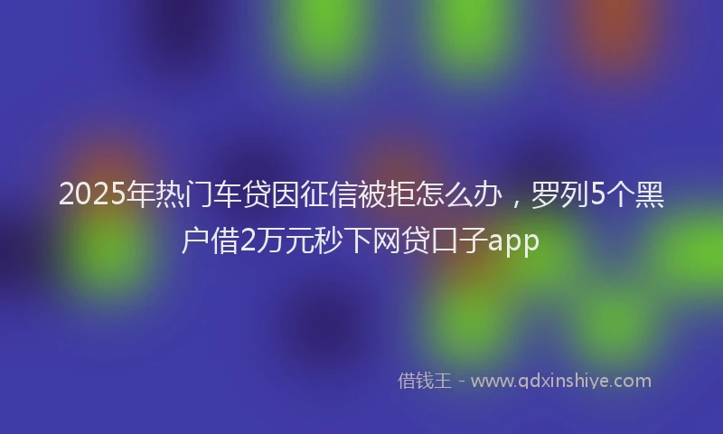 2025年热门车贷因征信被拒怎么办，罗列5个黑户借2万元秒下网贷口子app