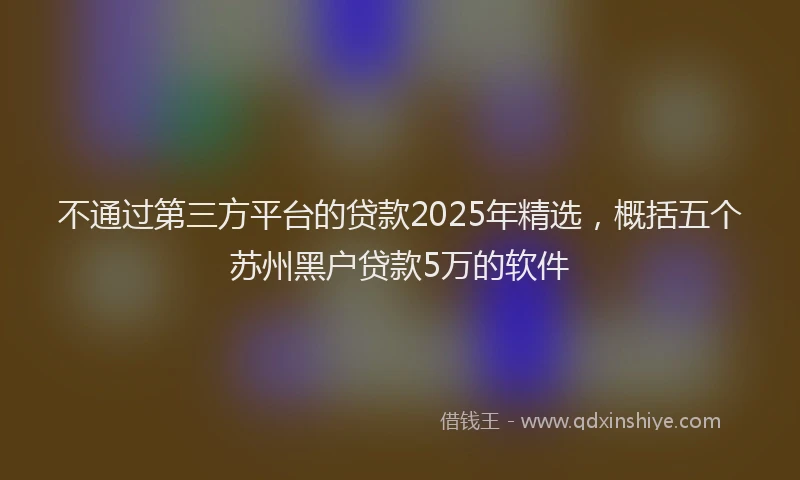 不通过第三方平台的贷款2025年精选，概括五个苏州黑户贷款5万的软件