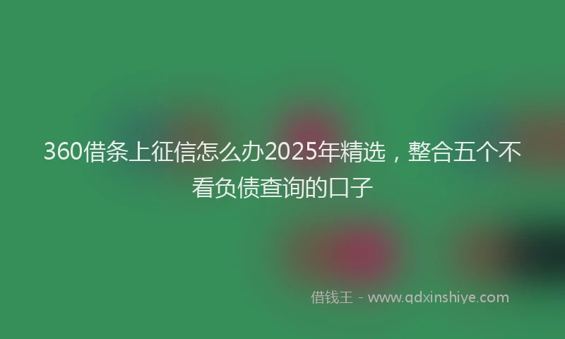 360借条上征信怎么办2025年精选，整合五个不看负债查询的口子