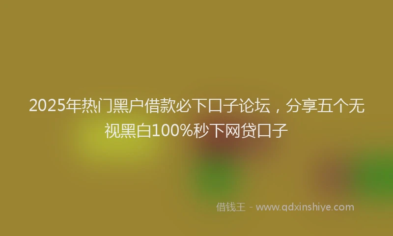 2025年热门黑户借款必下口子论坛，分享五个无视黑白100%秒下网贷口子