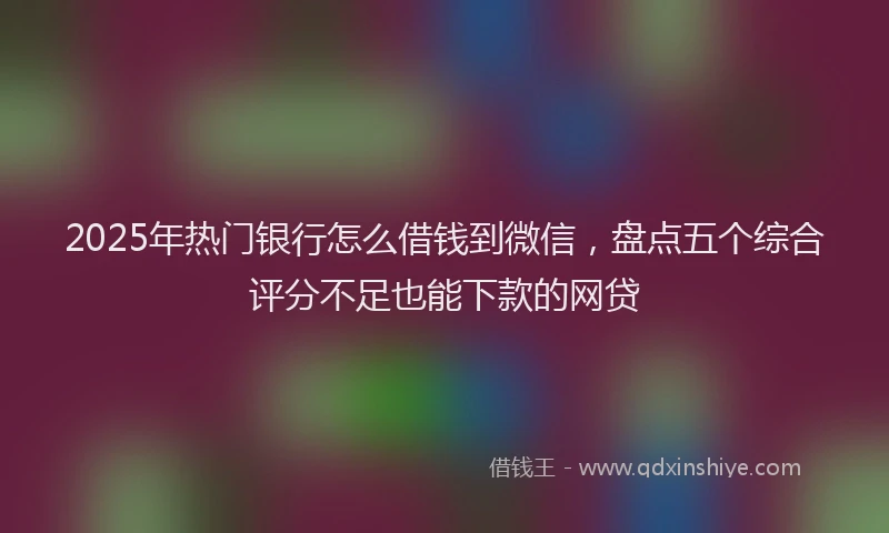 2025年热门银行怎么借钱到微信，盘点五个综合评分不足也能下款的网贷