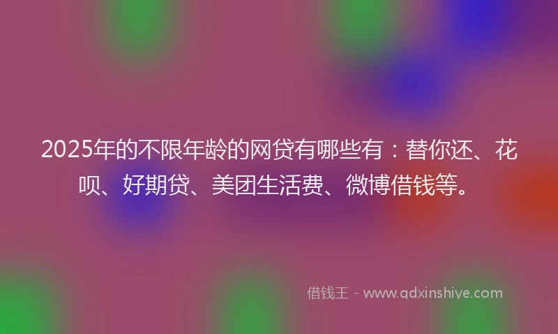 2025年的不限年龄的网贷有哪些有：替你还、花呗、好期贷、美团生活费、微博借钱等。
