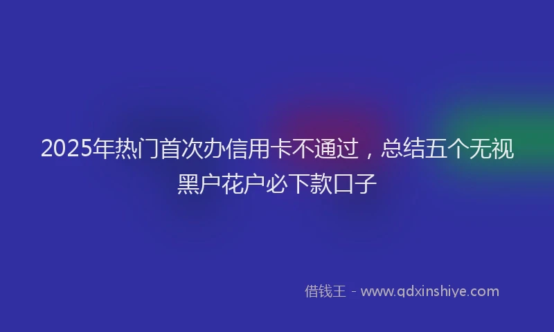 2025年热门首次办信用卡不通过，总结五个无视黑户花户必下款口子