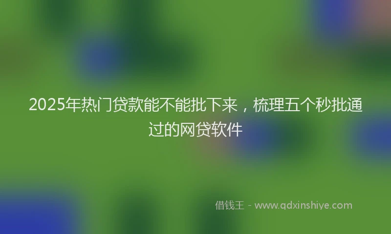 2025年热门贷款能不能批下来，梳理五个秒批通过的网贷软件
