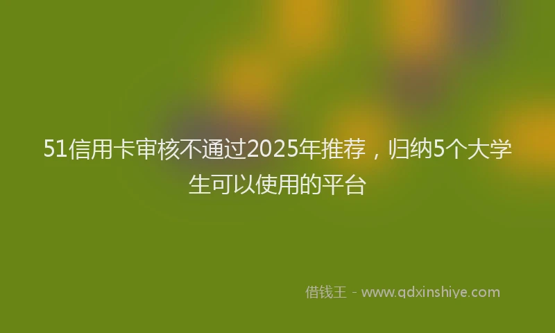 51信用卡审核不通过2025年推荐，归纳5个大学生可以使用的平台