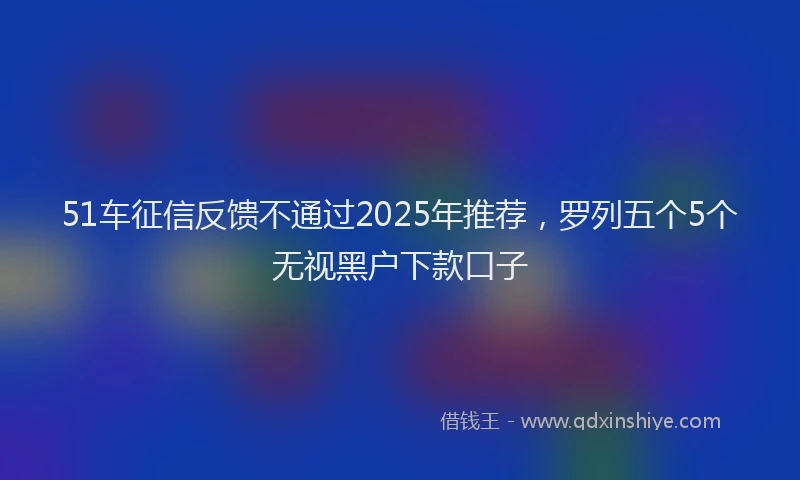 51车征信反馈不通过2025年推荐，罗列五个5个无视黑户下款口子