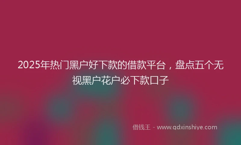 2025年热门黑户好下款的借款平台，盘点五个无视黑户花户必下款口子