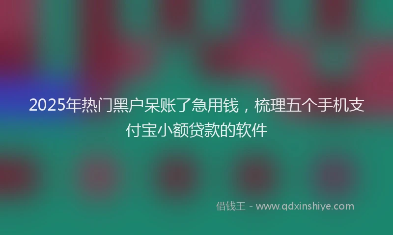 2025年热门黑户呆账了急用钱，梳理五个手机支付宝小额贷款的软件