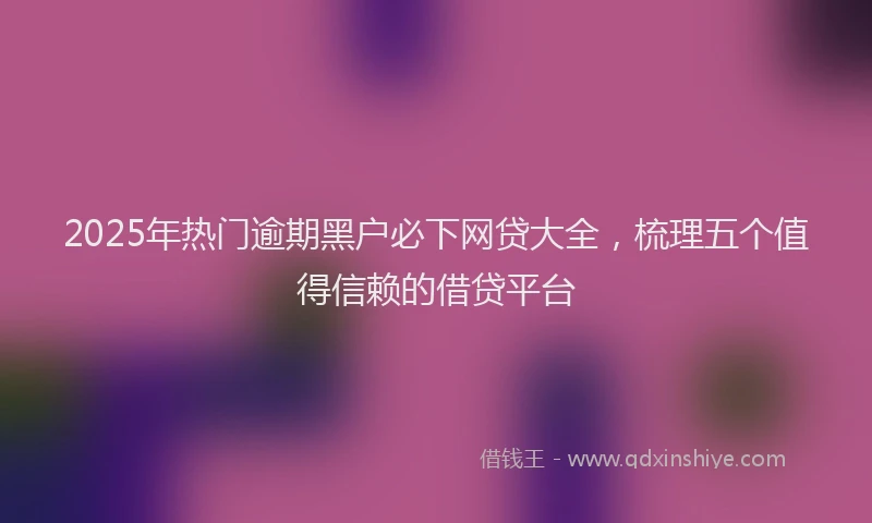 2025年热门逾期黑户必下网贷大全，梳理五个值得信赖的借贷平台