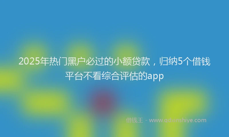 2025年热门黑户必过的小额贷款，归纳5个借钱平台不看综合评估的app
