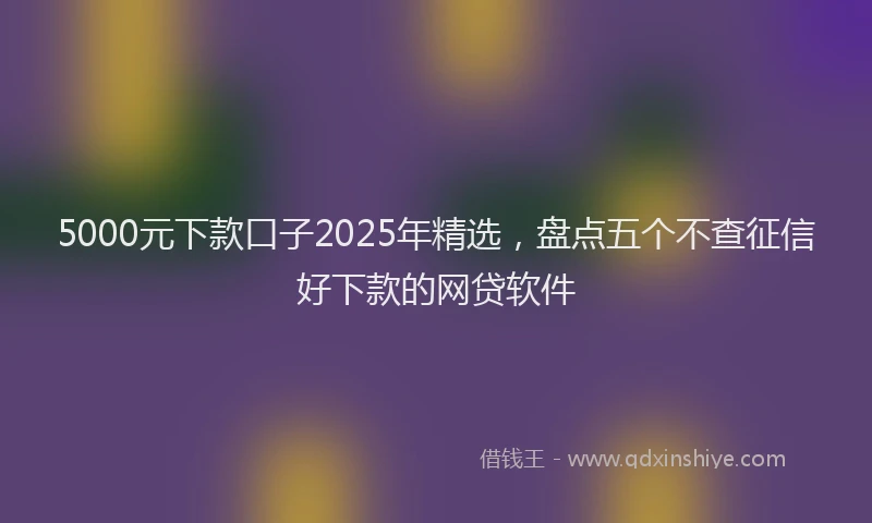 5000元下款口子2025年精选，盘点五个不查征信好下款的网贷软件