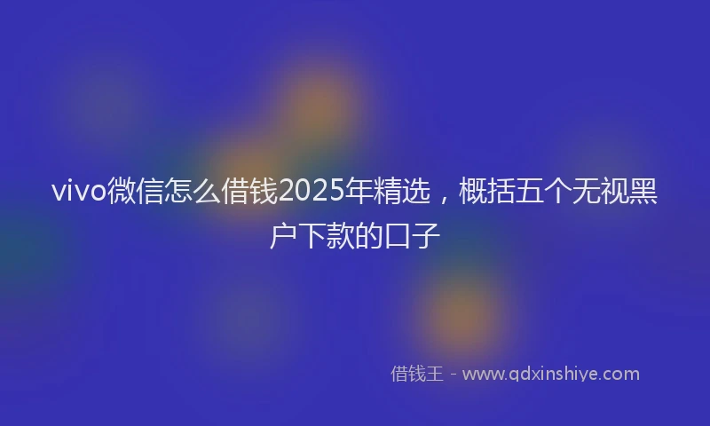 vivo微信怎么借钱2025年精选，概括五个无视黑户下款的口子