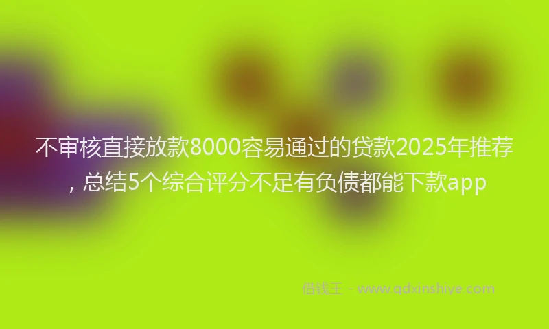 不审核直接放款8000容易通过的贷款2025年推荐，总结5个综合评分不足有负债都能下款app