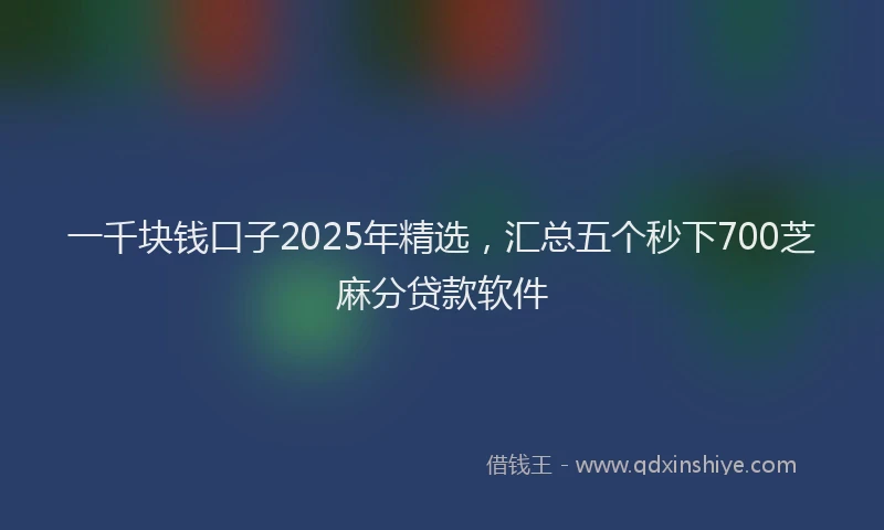 一千块钱口子2025年精选，汇总五个秒下700芝麻分贷款软件