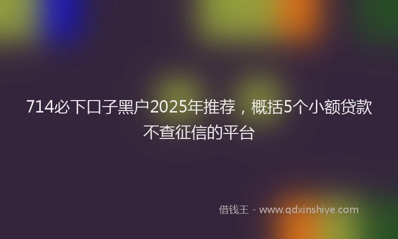 714必下口子黑户2025年推荐，概括5个小额贷款不查征信的平台