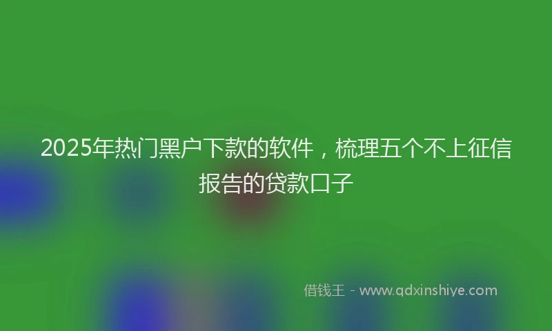 2025年热门黑户下款的软件，梳理五个不上征信报告的贷款口子