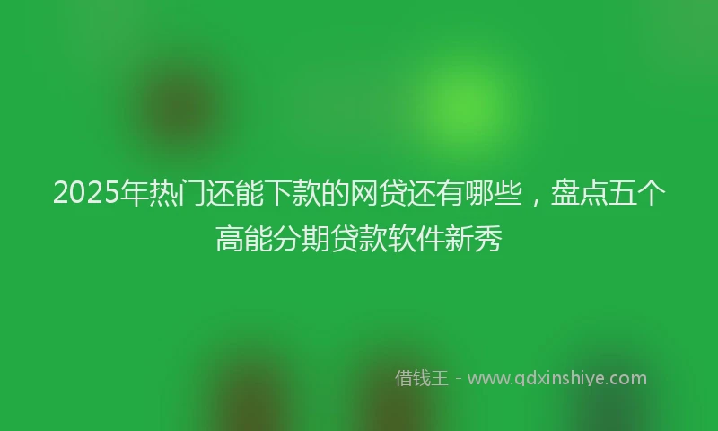 2025年热门还能下款的网贷还有哪些，盘点五个高能分期贷款软件新秀