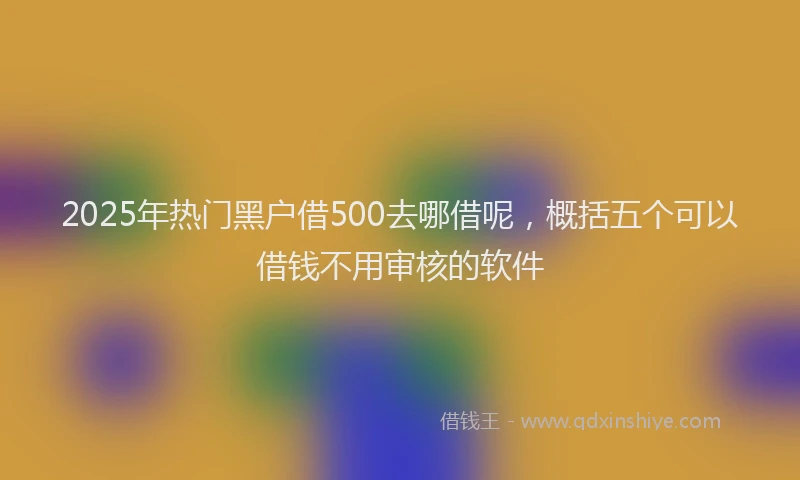2025年热门黑户借500去哪借呢，概括五个可以借钱不用审核的软件