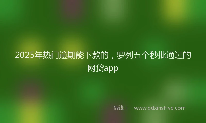 2025年热门逾期能下款的，罗列五个秒批通过的网贷app