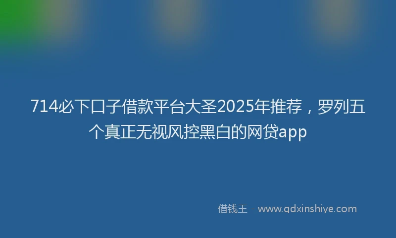714必下口子借款平台大圣2025年推荐，罗列五个真正无视风控黑白的网贷app