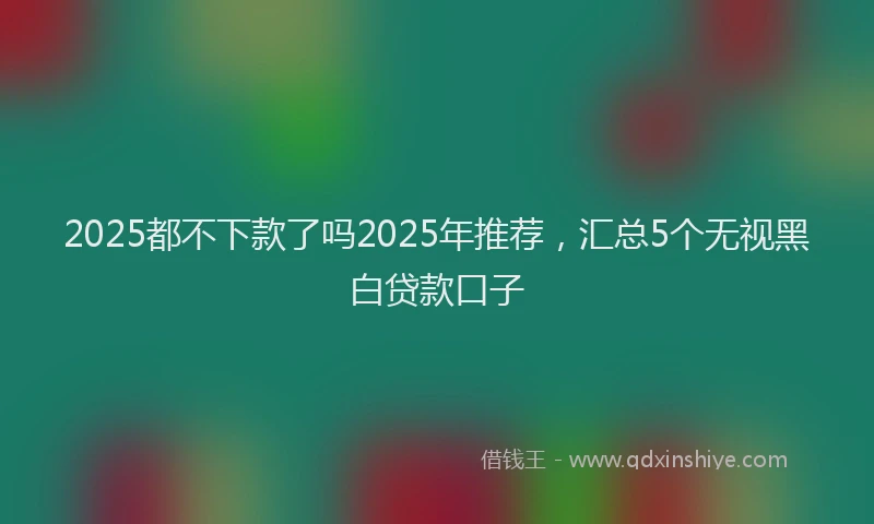 2025都不下款了吗2025年推荐，汇总5个无视黑白贷款口子
