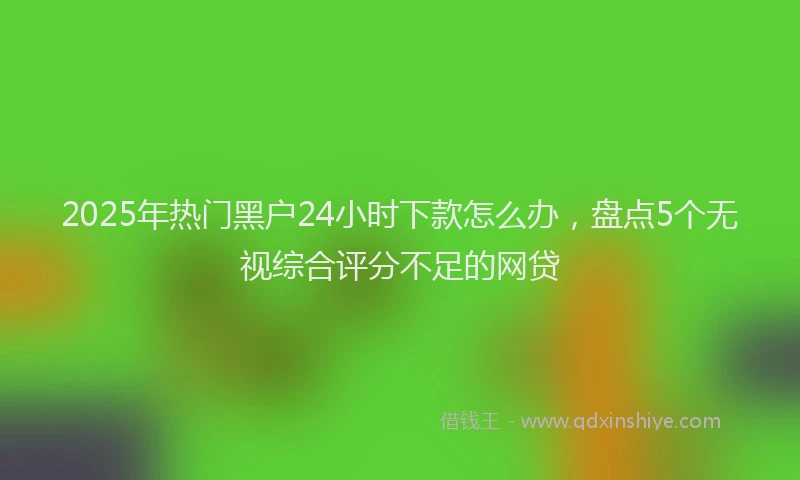 2025年热门黑户24小时下款怎么办，盘点5个无视综合评分不足的网贷