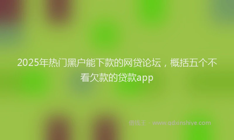 2025年热门黑户能下款的网贷论坛，概括五个不看欠款的贷款app