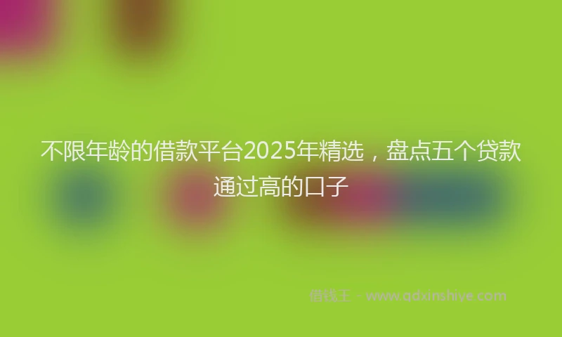 不限年龄的借款平台2025年精选，盘点五个贷款通过高的口子